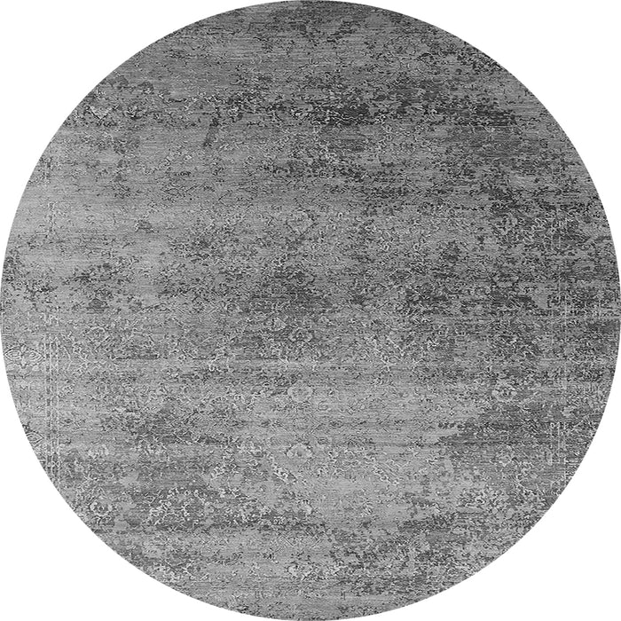 Round Oriental Gray Industrial Rug, urb2752gry