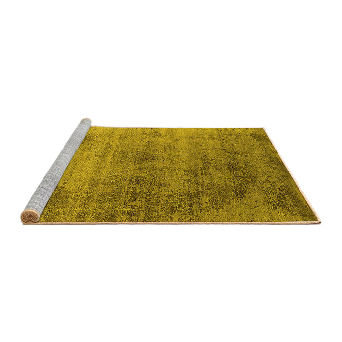 Sideview of Machine Washable Oriental Yellow Industrial Rug, wshurb2752yw