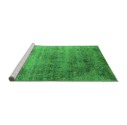 Sideview of Machine Washable Oriental Green Industrial Area Rugs, wshurb2752grn