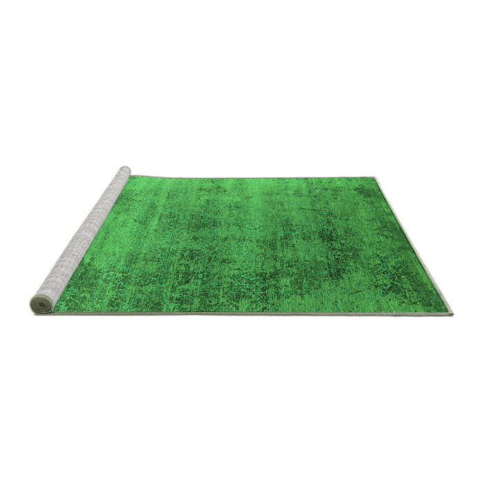 Sideview of Machine Washable Oriental Green Industrial Area Rugs, wshurb2752grn