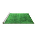 Sideview of Machine Washable Oriental Green Industrial Area Rugs, wshurb2752grn