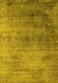 Machine Washable Oriental Yellow Industrial Rug, wshurb2752yw
