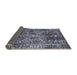 Sideview of Mid-Century Modern Dark Gray Black Oriental Rug, urb2753