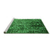 Sideview of Machine Washable Oriental Green Industrial Area Rugs, wshurb2753grn