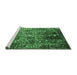 Sideview of Machine Washable Oriental Emerald Green Industrial Area Rugs, wshurb2753emgrn