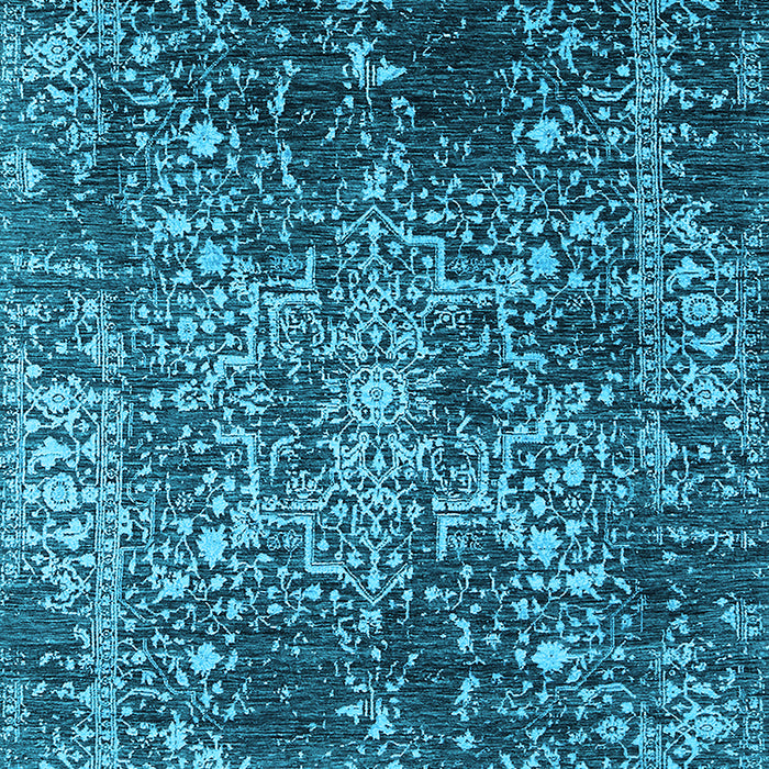 Machine Washable Oriental Light Blue Industrial Rug, wshurb2753lblu