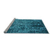 Sideview of Machine Washable Oriental Light Blue Industrial Rug, wshurb2753lblu