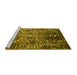 Sideview of Machine Washable Oriental Yellow Industrial Rug, wshurb2753yw