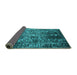 Sideview of Oriental Turquoise Industrial Rug, urb2753turq