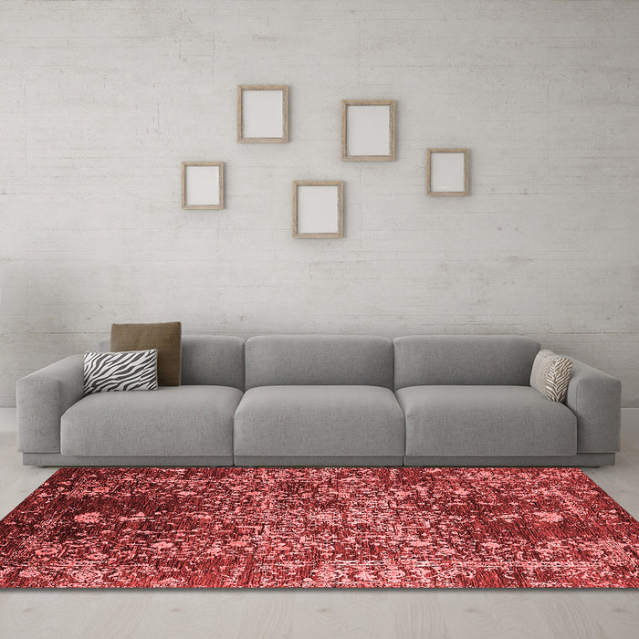 Industrial Red Washable Rugs