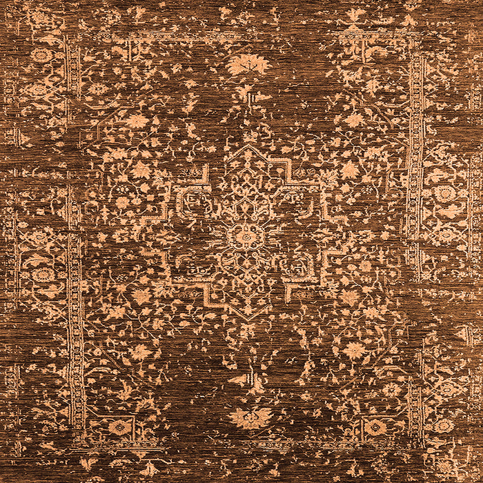Square Oriental Orange Industrial Rug, urb2753org