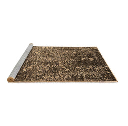 Sideview of Machine Washable Oriental Brown Industrial Rug, wshurb2753brn