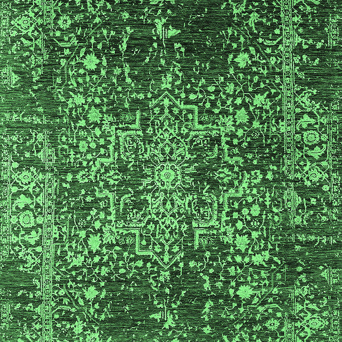 Machine Washable Oriental Emerald Green Industrial Area Rugs, wshurb2753emgrn
