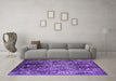 Machine Washable Oriental Purple Industrial Area Rugs in a Living Room, wshurb2753pur