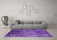 Machine Washable Oriental Purple Industrial Rug, wshurb2753pur