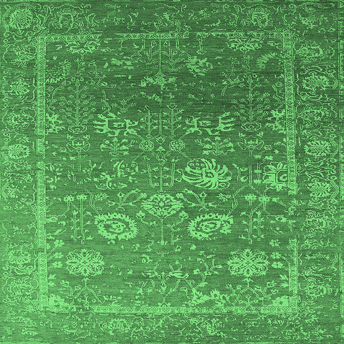 Square Oriental Emerald Green Industrial Rug, urb2754emgrn