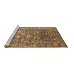 Sideview of Machine Washable Oriental Brown Industrial Rug, wshurb2754brn