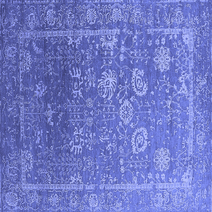 Square Oriental Blue Industrial Rug, urb2754blu