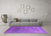 Machine Washable Oriental Purple Industrial Rug, wshurb2754pur