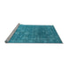 Sideview of Machine Washable Oriental Light Blue Industrial Rug, wshurb2754lblu