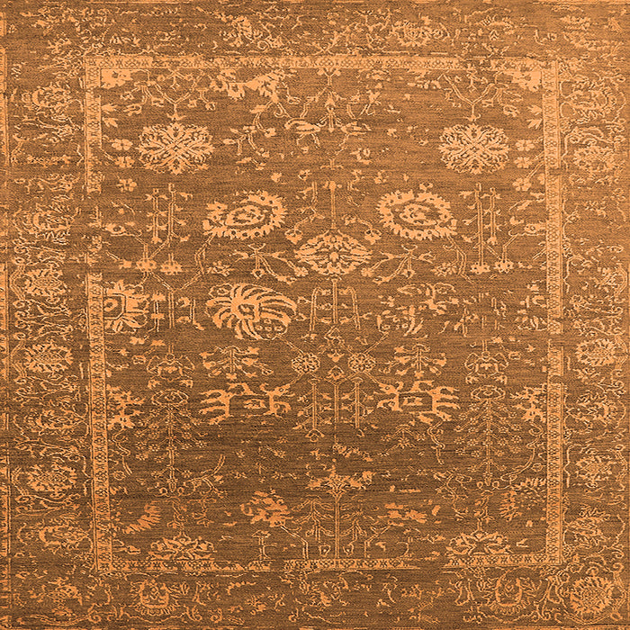 Square Oriental Orange Industrial Rug, urb2754org