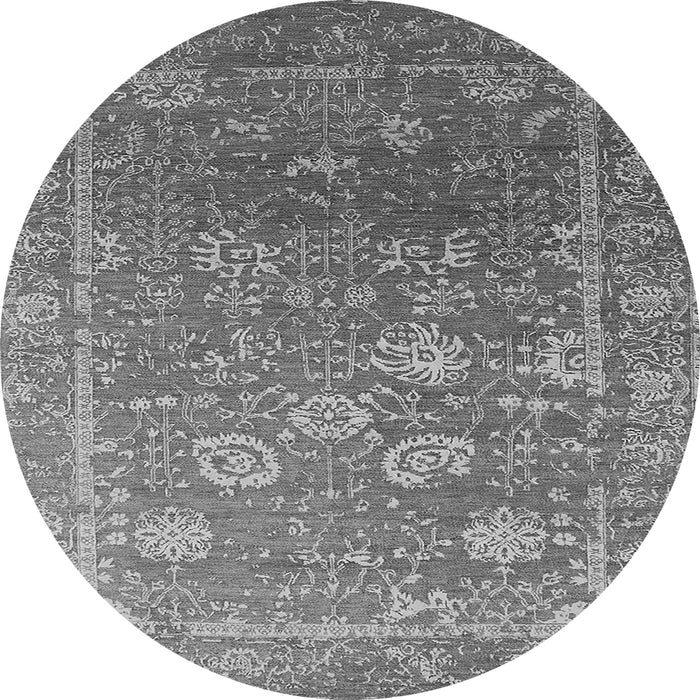 Round Oriental Gray Industrial Rug, urb2754gry