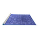 Sideview of Machine Washable Oriental Blue Industrial Rug, wshurb2754blu