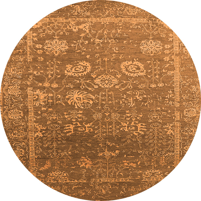 Round Oriental Orange Industrial Rug, urb2754org