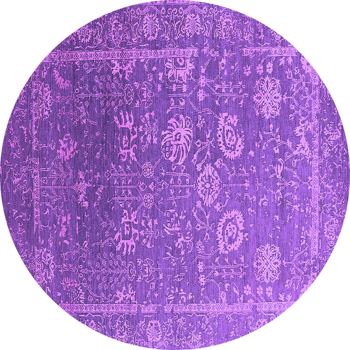 Round Oriental Purple Industrial Rug, urb2754pur