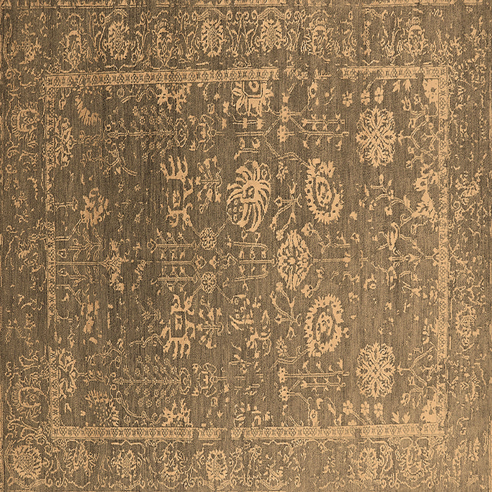 Square Oriental Brown Industrial Rug, urb2754brn