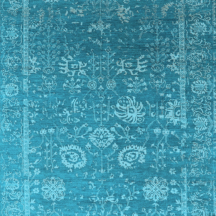 Machine Washable Oriental Light Blue Industrial Rug, wshurb2754lblu