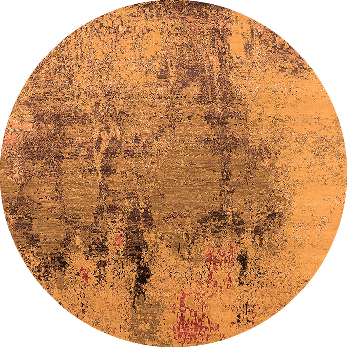 Round Oriental Orange Industrial Rug, urb2755org