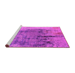Sideview of Machine Washable Oriental Pink Industrial Rug, wshurb2755pnk