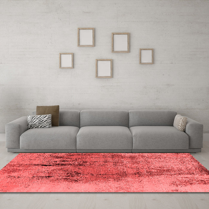 Industrial Red Washable Rugs