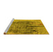 Sideview of Machine Washable Oriental Yellow Industrial Rug, wshurb2755yw