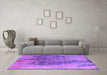 Machine Washable Oriental Purple Industrial Area Rugs in a Living Room, wshurb2755pur