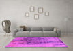 Machine Washable Oriental Pink Industrial Rug in a Living Room, wshurb2755pnk