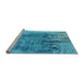 Sideview of Machine Washable Oriental Light Blue Industrial Rug, wshurb2755lblu