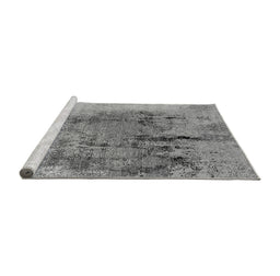 Sideview of Machine Washable Oriental Gray Industrial Rug, wshurb2755gry