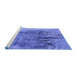 Sideview of Machine Washable Oriental Blue Industrial Rug, wshurb2755blu