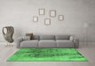 Machine Washable Oriental Emerald Green Industrial Area Rugs in a Living Room,, wshurb2755emgrn