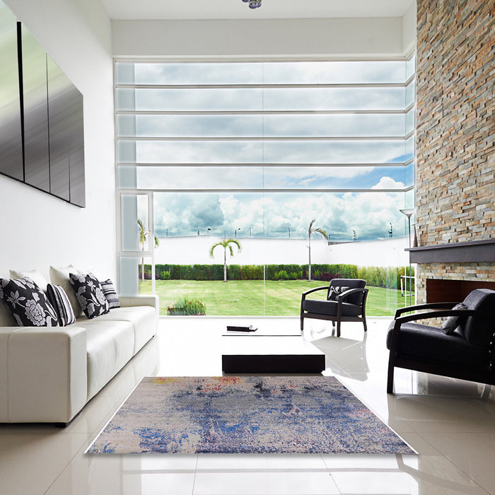 Square Machine Washable Industrial Modern Silver Pink Rug in a Living Room, wshurb2755