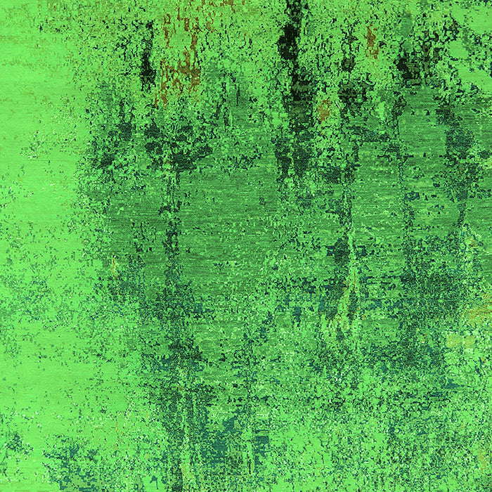 Machine Washable Oriental Green Industrial Area Rugs, wshurb2755grn