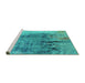 Sideview of Machine Washable Oriental Turquoise Industrial Area Rugs, wshurb2755turq
