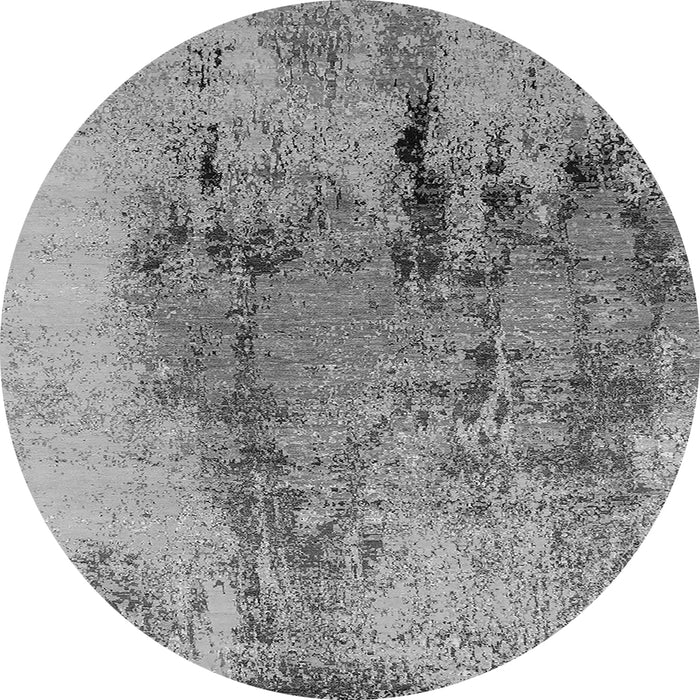 Round Oriental Gray Industrial Rug, urb2755gry