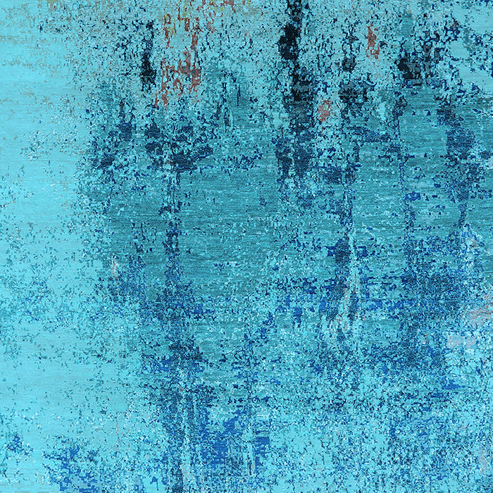 Machine Washable Oriental Light Blue Industrial Rug, wshurb2755lblu