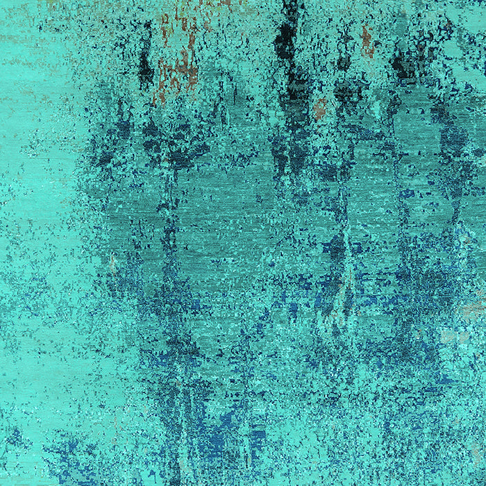 Machine Washable Oriental Turquoise Industrial Area Rugs, wshurb2755turq