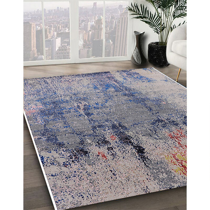 Machine Washable Industrial Modern Silver Pink Rug in a Family Room, wshurb2755