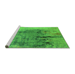 Sideview of Machine Washable Oriental Green Industrial Area Rugs, wshurb2755grn
