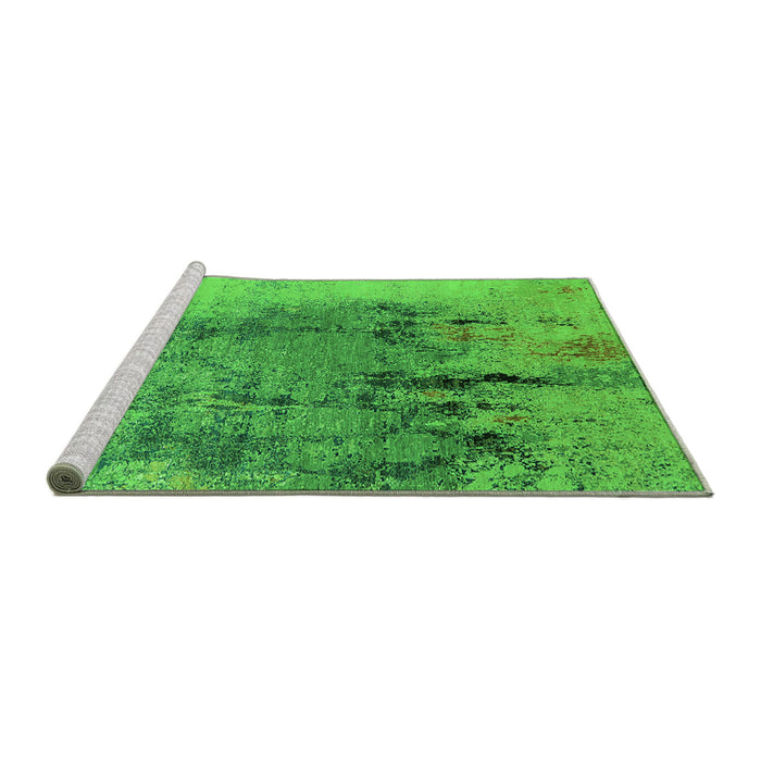 Sideview of Machine Washable Oriental Green Industrial Area Rugs, wshurb2755grn